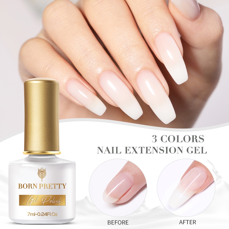 BORN PRETTY Milky White Clear Nail Extension Gel Polish Quick Extension  Liquid | eBay