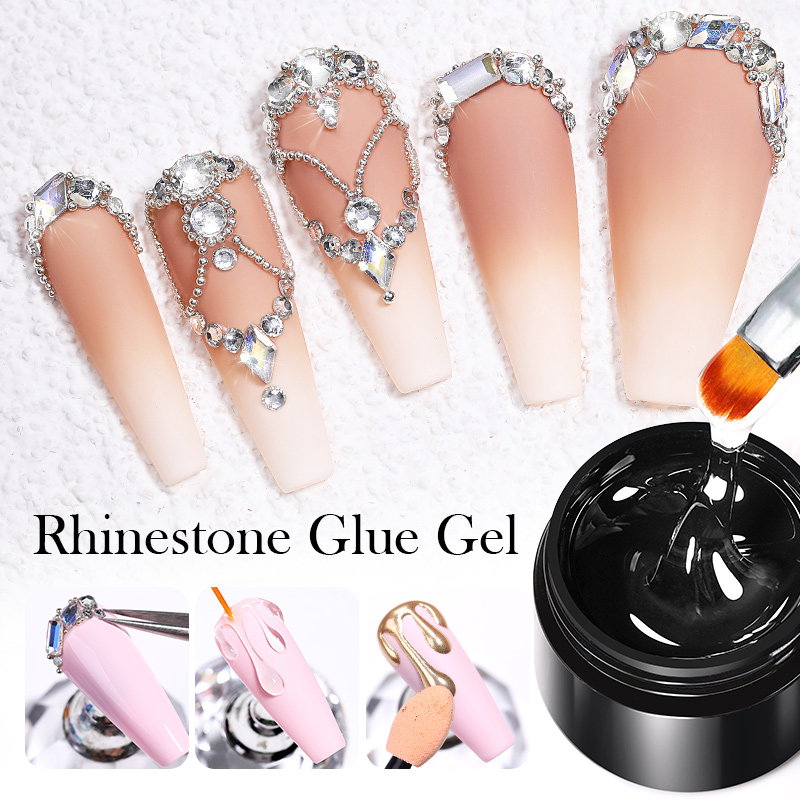 BORN PRETTY 5g/Box Rhinestones Glue Nail Gel For Manicure Jewelry  Decorations Sticky Gel