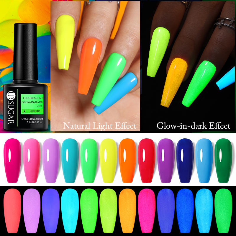 UR SUGAR 7ml Neon Rubber Base Gel Polish Soak Off UV LED Nail Art Gel  Manicure