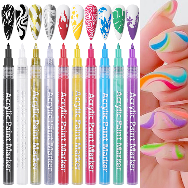 UDIYO Nail Art Pens,High Pigmented Decorative Nail Polish Pen Drawing  Graffiti Nail Supplies