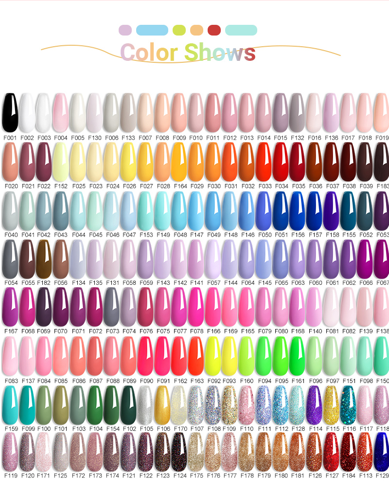 LILYCUTE 7ml 184 Colors Nail Art Color Gel Soak Off Nail Gel Polish