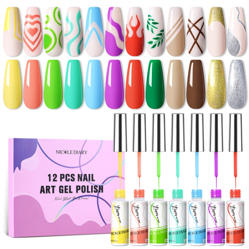 UV Gel Liner Gel 8ml Painting Gel Manicure Tools Nail Art Gel Nail Polish D  #
