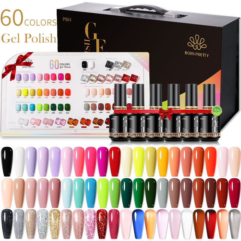 BORN PRETTY PRO 15ml 60+6 Gel Polish Set with Color Card