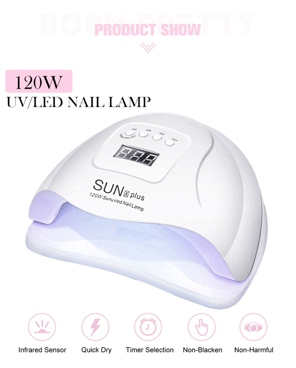 120W Nail Dryer LED Lamp UV Light Polish Gel Curing Machine Electric  Manicure