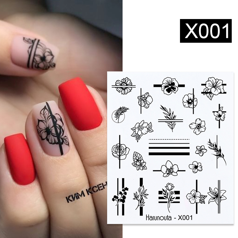 Green Leaf 3D Nail Stickers Flowers Summer Design UV Gel Nail Decoration