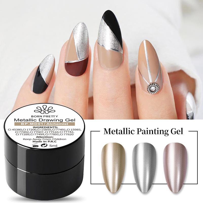 BORN PRETTY 5ml Sparkling Metallic Painting UV Gel Nail Polish