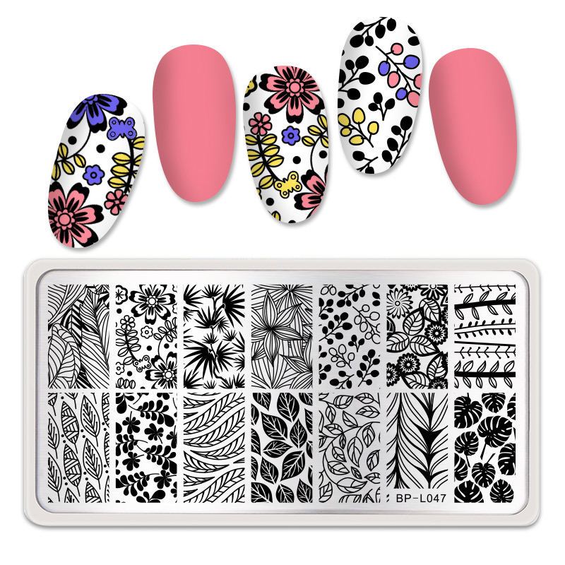 BORN PRETTY Rectangle Nail Stamping Plate Cute Cats Animal - L003