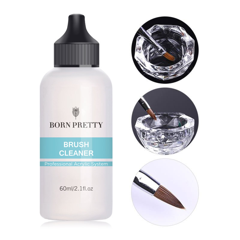 BORN PRETTY 60ml Nail Brush Cleaner Acrylic Liquid Remover Nail Polish UV  Gel Nail Art