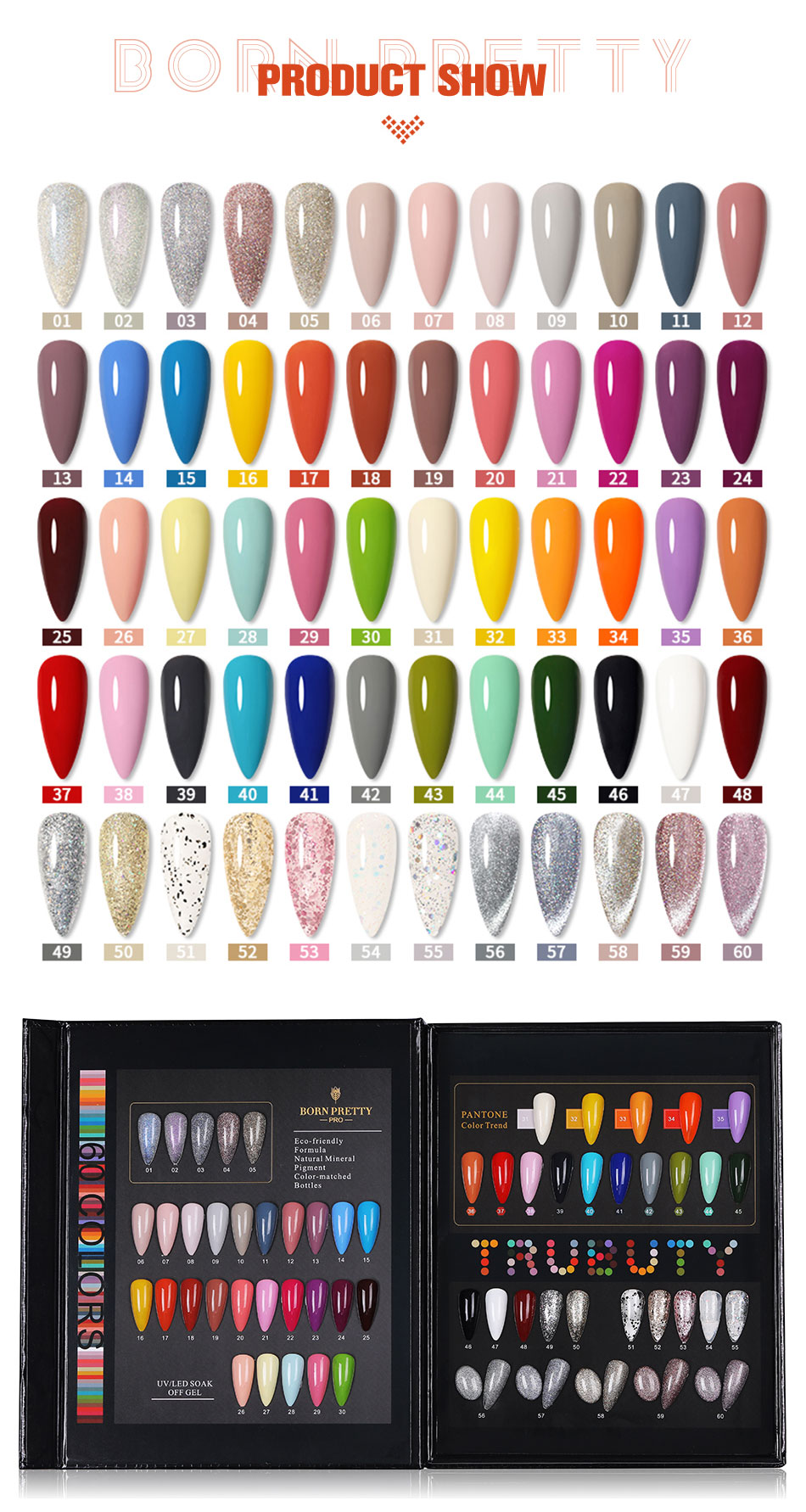 Gift Set 63pcs/Box New Another Sexy 60pcs colors Gel polish with Color  Chart 15ml each