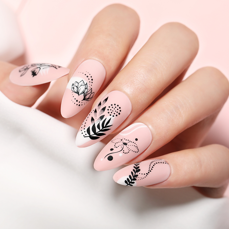 NICOLE DIARY Nail Stamping Plates Valentine's Day Dragon Line