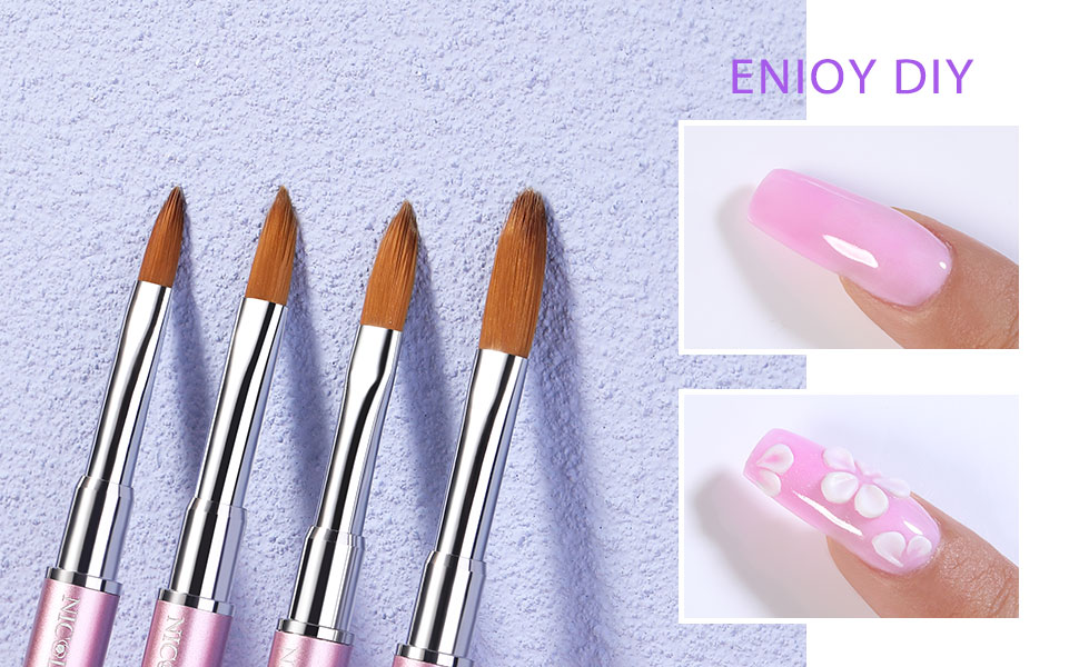 Maxbell 6 Pieces Nails Art Liner Design Nylon Hair Pen Brushes Kit Painting  Drawing