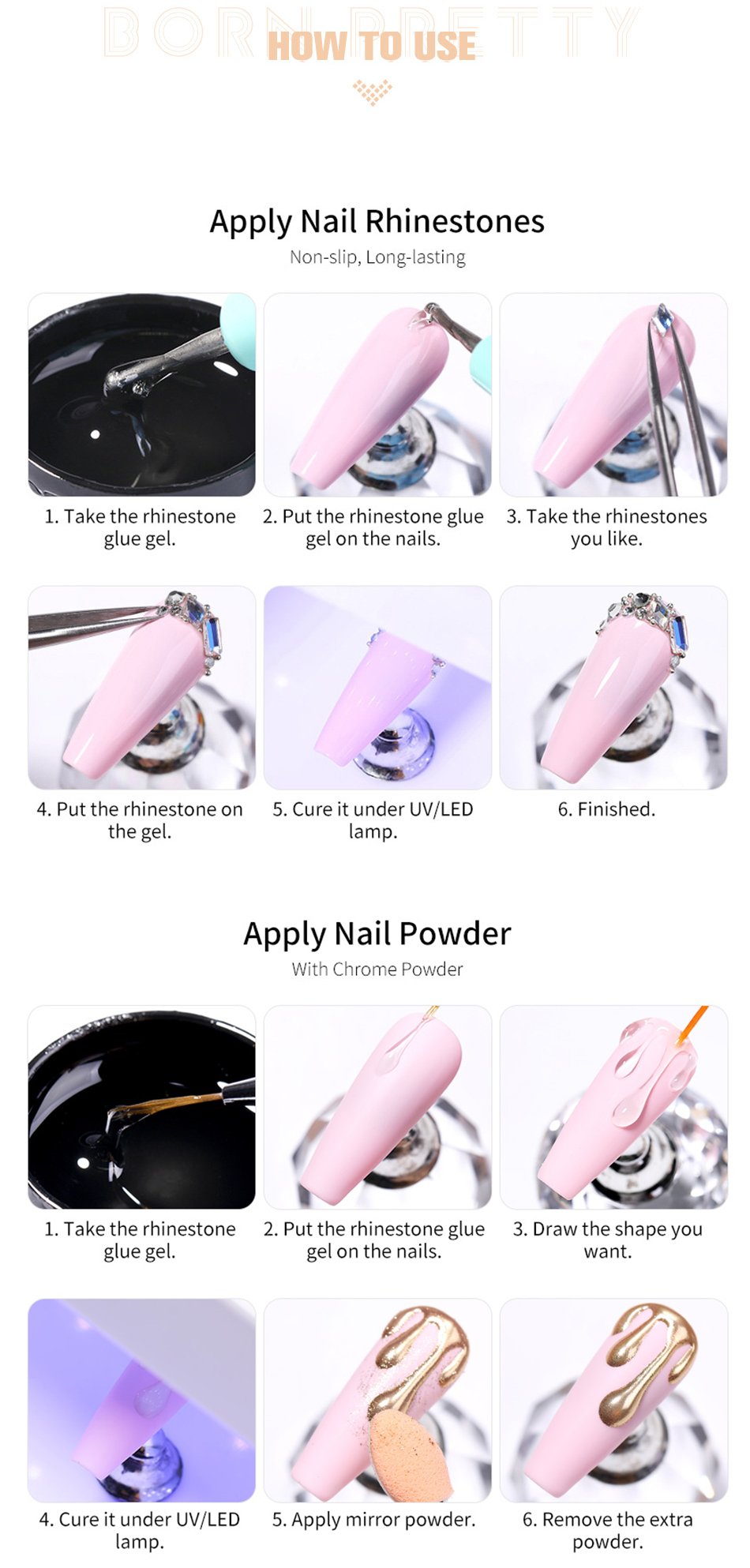 How to Use Nail Rhinestone Glue - Born Pretty Nail Glue - DIY Nails with Nail  Glue 