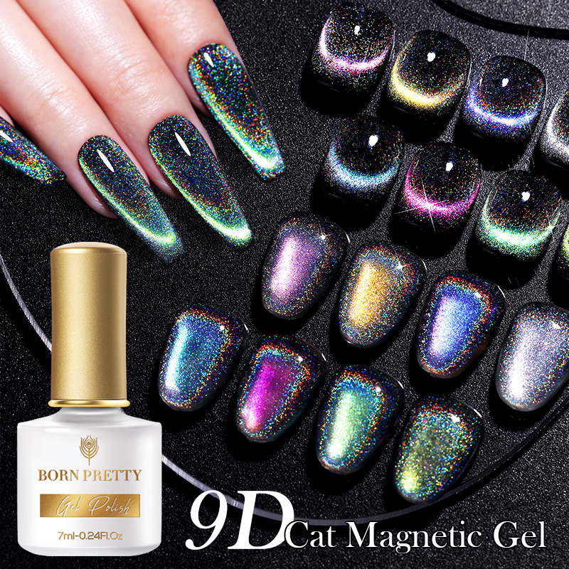 BORN PRETTY Cat Eye Gel Nail Polish 3D Magnetic Gel Soak Off UV Lacuqer  Varnish Magnet Nail Art Design Black Base Need From Sophine01, $40.88