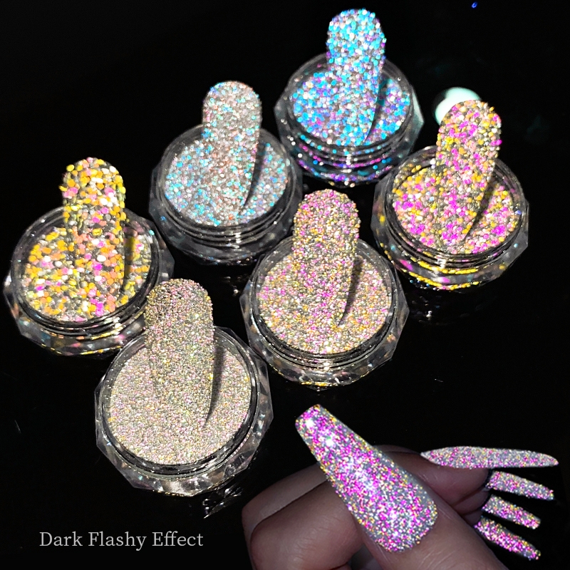Reflective Nail Powder Color Changing Nail Art Glitter Shinning Chrome  Pigment