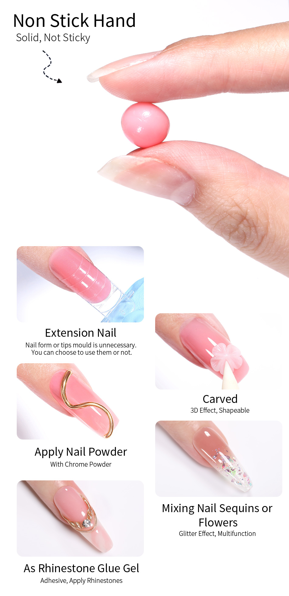 Buy Secret Lives Acrylic Press on Translucent Artificial Extension Nude  French Nude Glitter Design Fake Nails Design 24 pcs Set Kit Online at Best  Prices in India - JioMart.