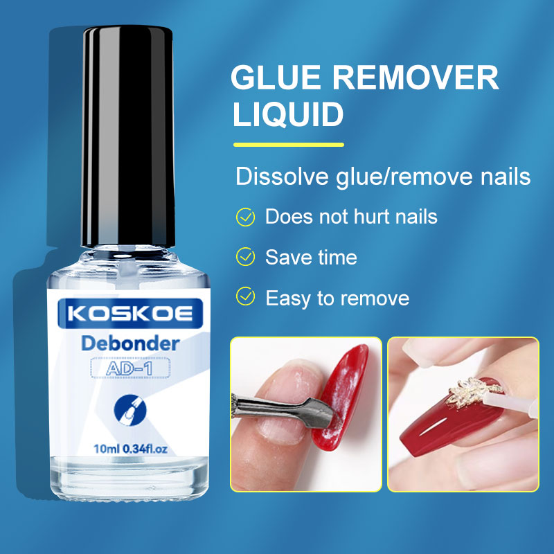 KOSKOE 10ml Debonder Glues For Removeing False Nails Rhinestone Transparent  Fast Dissolve Liquid