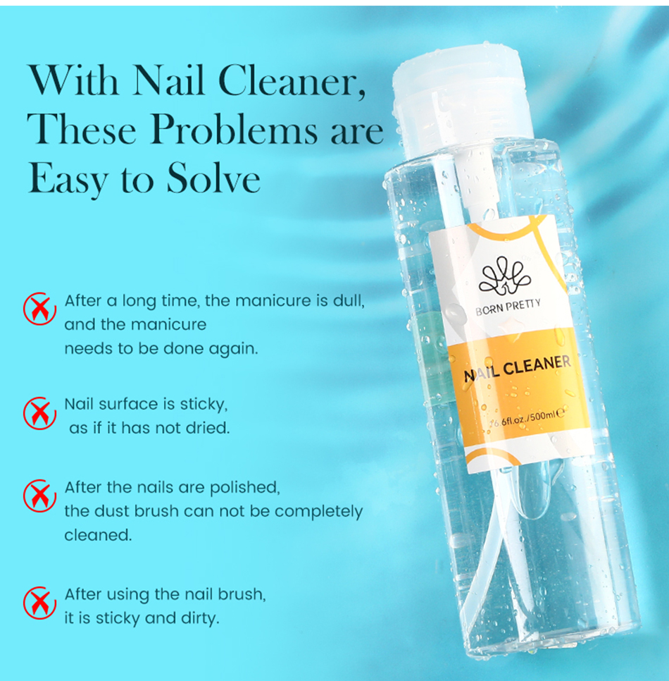 BORN PRETTY 500ml Nail Cleaner Liquid Gel Remover Nail Polish Nail
