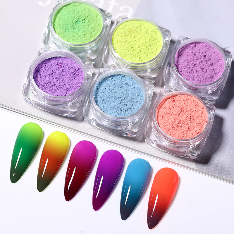 Thermal Nail Powder Color-changing Temperature Blue Purple Green Powder